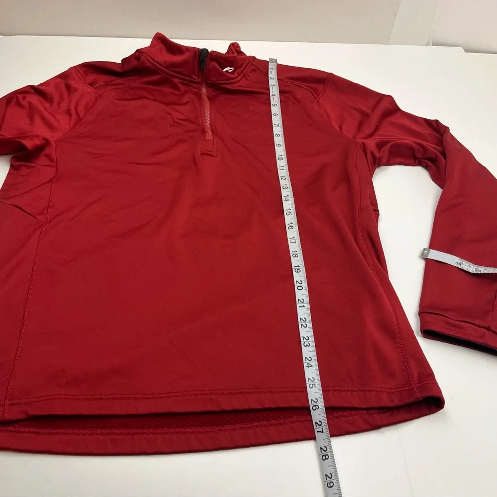 KJUS Men Diamond Fleece Half Zip Red Burgundy Pullover SZ Large Stretch Athletic